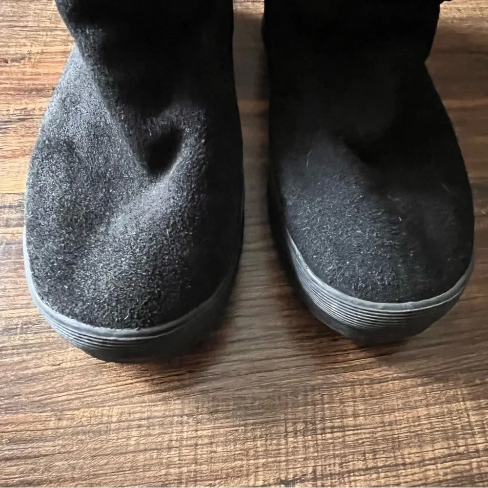 Lands' End Black Suede and Nylon Short Boots Style 394102 Size 8.5B